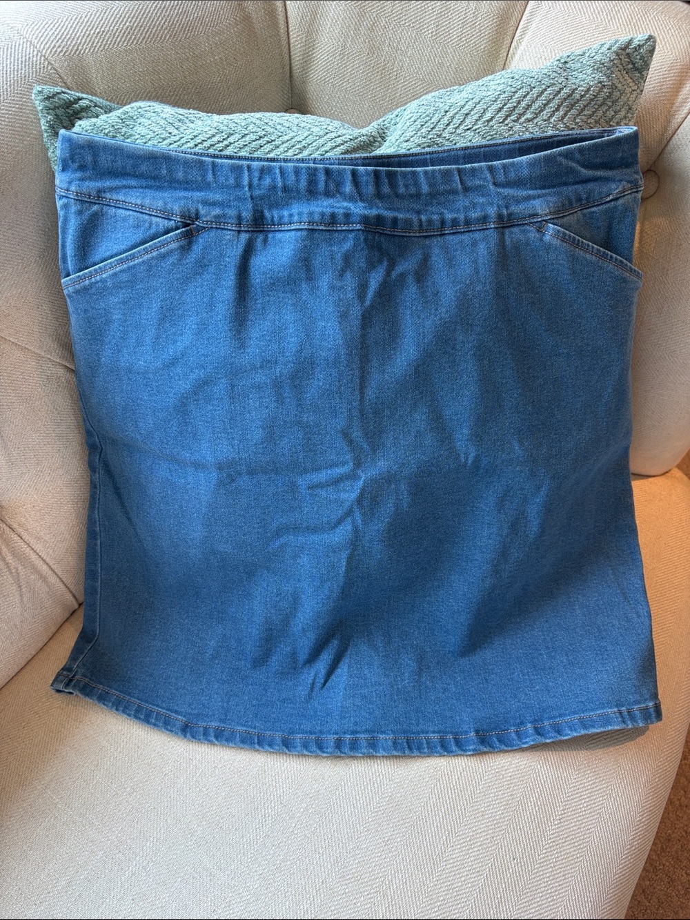 Northern Reflections Blue Denim Skort with Front Seam Detail